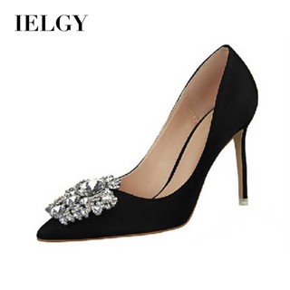 IELGY Sapato De Salto Alto Fino Sexy Com Strass E Fivela