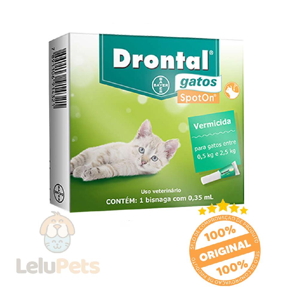 Vermífugo para Gatos Drontal Spot On 0,35ml 0,5kg à 2,5kg em Oferta na Shopee