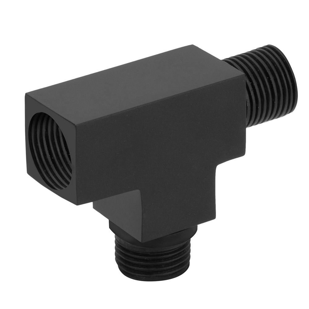 Desviador 'tê Quadrado Para Chuveiro/Ducha Metal Black/Preto
