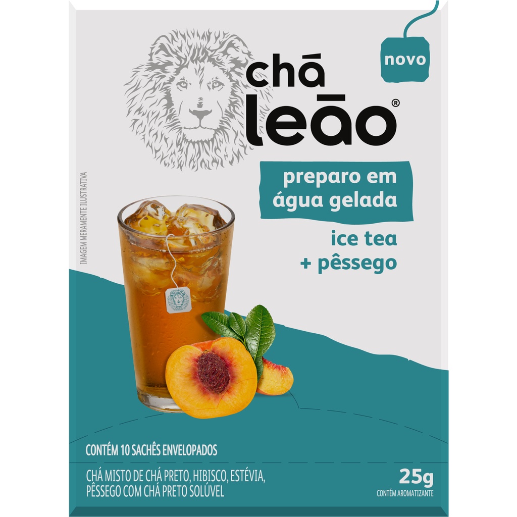 Chá Leão Água Gelada - Ice Tea E Pêssego 10 Sachês - Food & Beverages