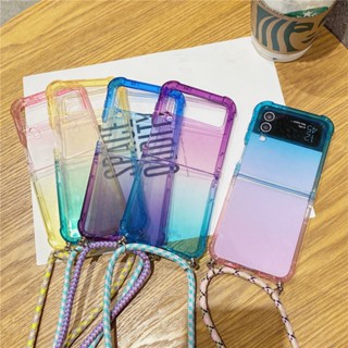 Capa Macia Gradiente Para Samsung Galaxy Z Flip 5 4 À Prova De Choque 3 5G Traseira Do Telefone