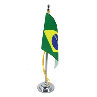 Mini Bandeira de Mesa do Brasil 15 cm (Mastro)  Poliéster em Oferta na Shopee