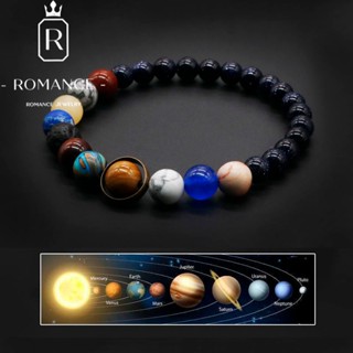 【022】Pulseiras Pulseiras de Pedra Natural para Casais Pulseiras de Oito Planetas Pulseiras do Sistema Solar
