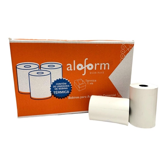BOBINA PDV Térmica 80mmX40m Branca Aloform 3UN QUALIDADE