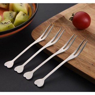 Kit 6 Garfinhos para Petisco Coração Mini Garfinho Inox