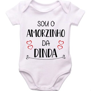 Body roupinha de bebê personalizado sou amorzinho da dinda
