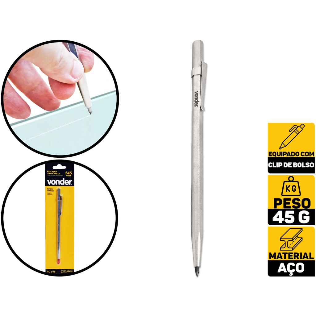 Riscador Ponta Videa P/ Metais Tipo Caneta 145mm Vonder 3595145000