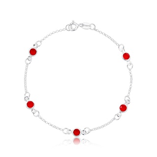 Pulseira Pontos de Luz Vermelho 4mm Prata 925 em Oferta na Shopee