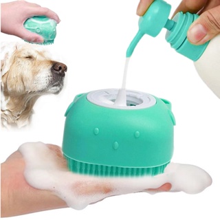 Esponja Para Banho de Silicone Dispenser Massageador Escova Shampoo Sabonete Liquido Infantil Pet em Oferta na Shopee