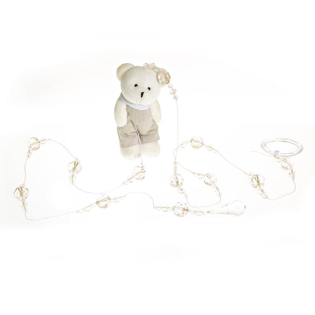 Pingente De Cortina Urso Com Roupa Bege Quarto Bebe Infantil Menina Menino (Unidade)
