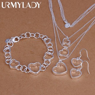 URMYLADY 925 Prata Esterlina Alguns Modelos Colar De Presente Do Dia Dos Namorados Pulseira Brincos De Moda Conjuntos De Joias Para Mulheres Festa De Casamento Noiva