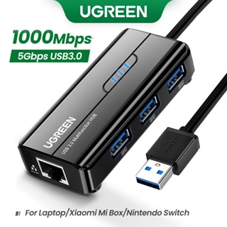Adaptador Ethernet UGREEN USB3.0 1000Mbps USB RJ45 HUB 4 Portas Para Laptop Xiaomi Mi Box S/3 Windows Cartão De Rede Lan em Oferta na Shopee