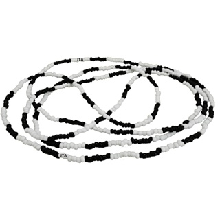 GUIA DE MISSANGUINHA PRETO/BRANCO OPACO COLAR UMBANDA ESPIRITUALIDADE em Oferta na Shopee