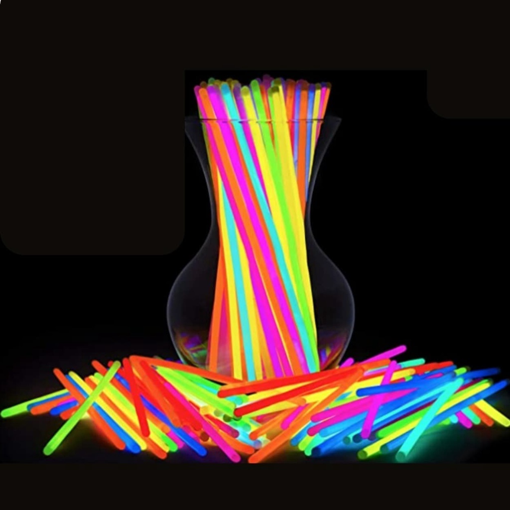 50 Pulseiras Neon Alto Brilho Fluorescente Festa Balada Led Brilha no Escuro Kit Tubo - Fashion Accessories