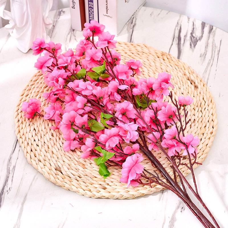 Flores Artificiais Flor De Cerejeira Bouquet De Seda Vintage Noiva  Segurando Falsas Acessórios De Decoração De Casamento | Shopee Brasil