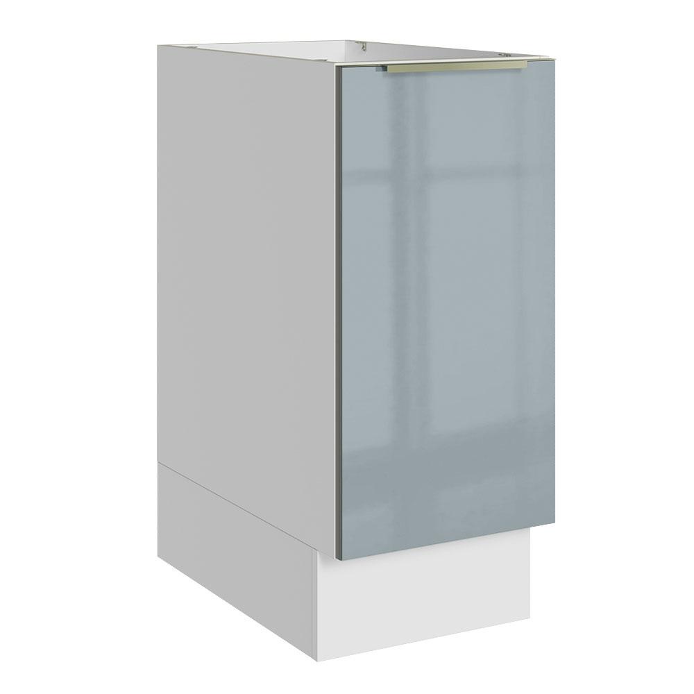 Balcão Madesa Lux 35 cm 1 Porta - Branco/Cinza - Home & Living