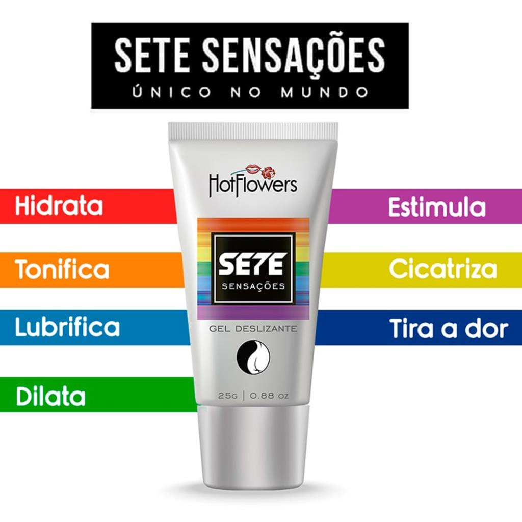 Gel Deslizante Lubrificante Anal 7 sensacoes Anestesica Hot Flowers