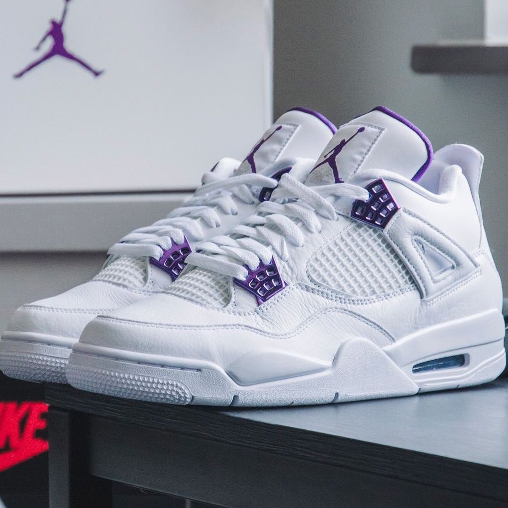 Tenis Ni Air Jordan AJ4 sapatos basquete Purpura Branco Sapatos de mesa Unissex tenis de corrida Casual sapatilha Anti derrapante Corre Que Ta Baratinho