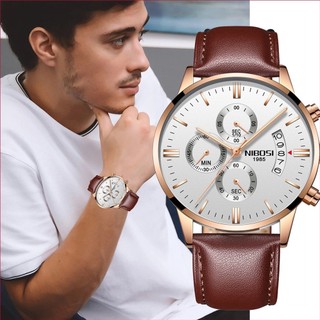 NIBOSI Rel Gio Masculino Luxo Moda Rel Gio Militar Ex Rcito Rel Gio Masculino Rel Gio Anal De Quartzo Couro Relogio Masculino em Oferta na Shopee