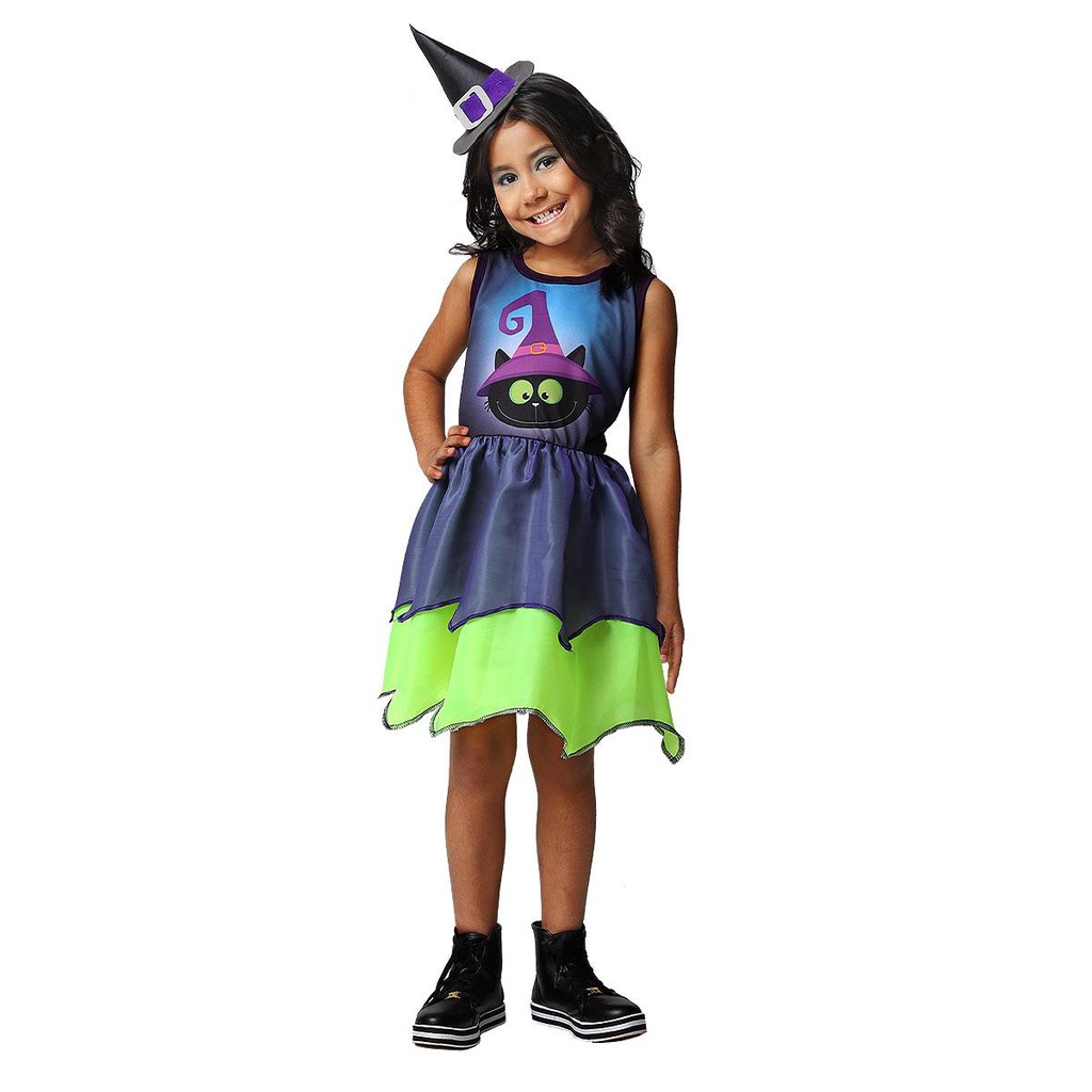 Fantasia Bruxinha Felicia Infantil de Halloween em Oferta na Shopee