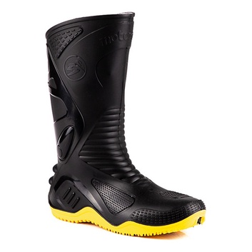 Bota Moto Motociclista Motoboy Motoqueiro Bracol MOTOSAFE Fabricado em PVC Amarelo Solado Anti Derrapante 100% impermeável