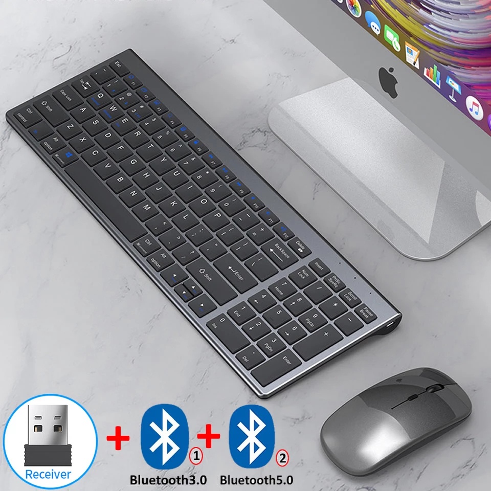 Bluetooth 5.0 2.4G Teclado Sem Fio E Mouse Combo Mini Conjunto De Multimídia Para Notebook PC TV iPad Macbook Android