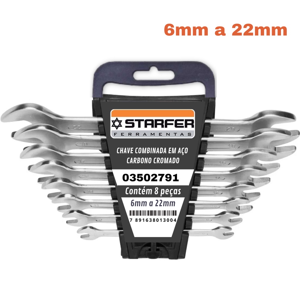 Jogo Kit Ferramenta Chave Fiza 6 À 22mm 8 Peças Completo em Oferta na Shopee