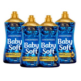 Kit 4 Amaciante Concentrado Baby Soft Carinho e Cuidado 1,5L