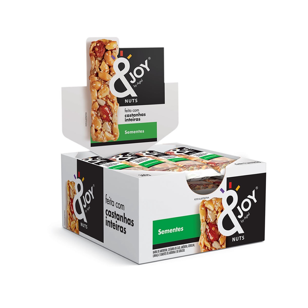 Barra de Cereal sabor Sementes Display 12un de 30g - &Joy em Oferta na Shopee