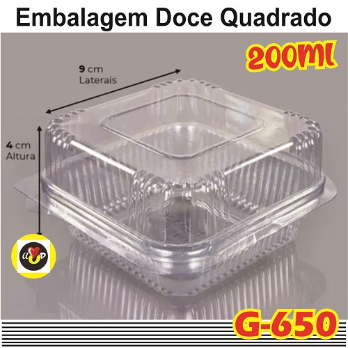 Embalagem G650 Doce Quadrado 200 Ml em Oferta na Shopee