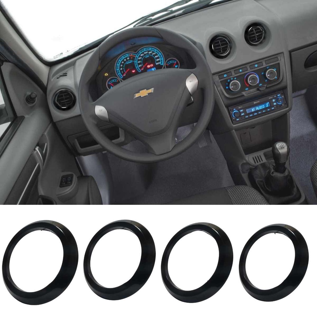 Kit com 4 Apliques Para Difusor De Ar Celta  Prisma Black Piano em Oferta na Shopee