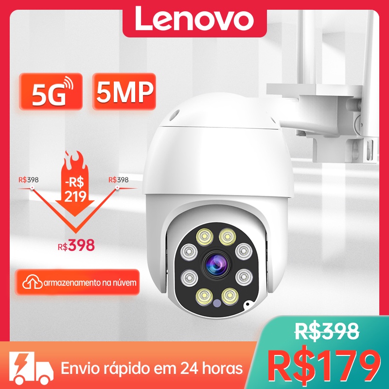 Lenovo camera de seguranca wifi Câmera ip camera de segurança wifi externa CCTV wifi Conecta Ao Telefone Celular 5MP 3MP 1080P Sem Fio 360