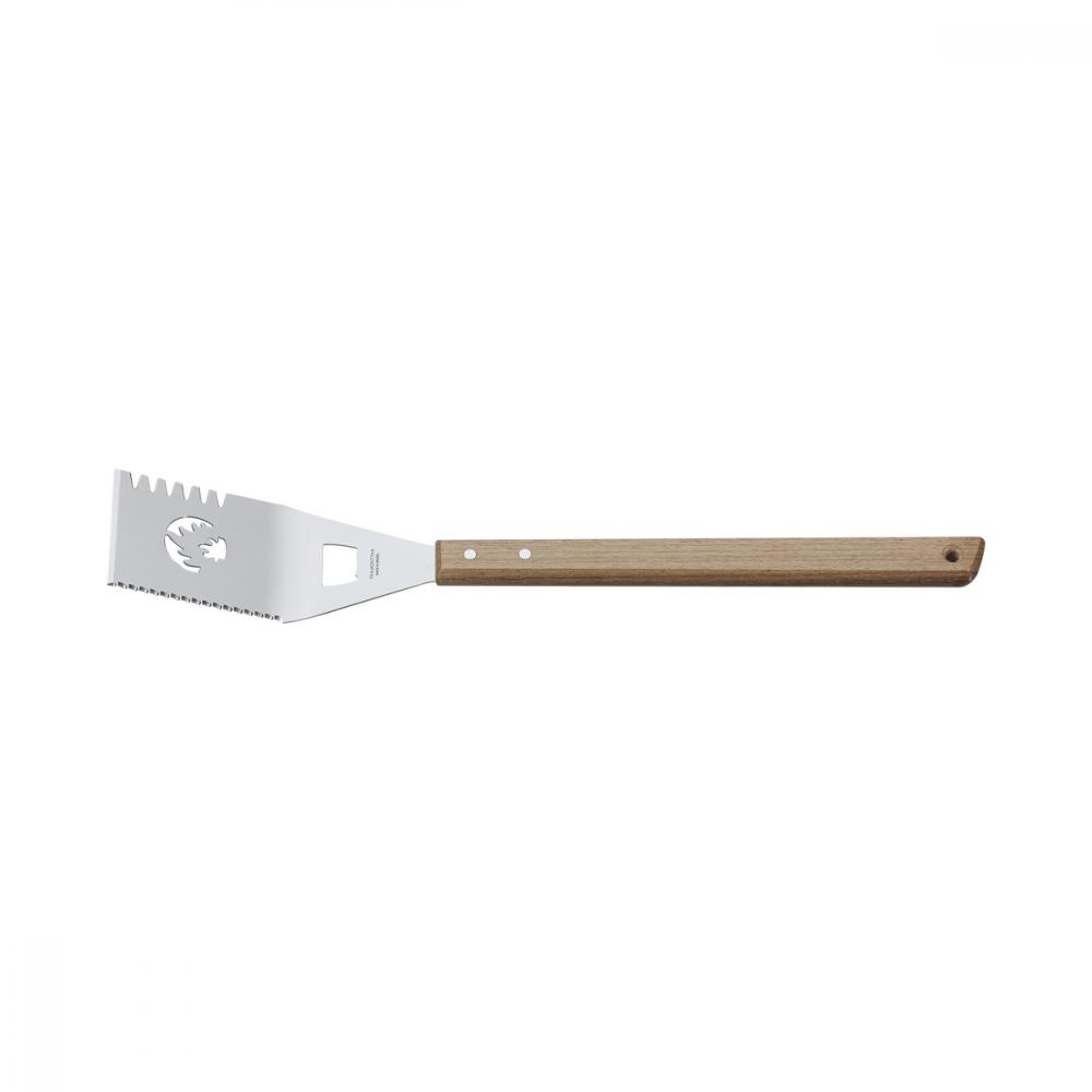 Espatula Multifuncional com Serrilha Tramontina Churrasco com Lamina em Aço Inox e Cabo de Madeira 48 cm