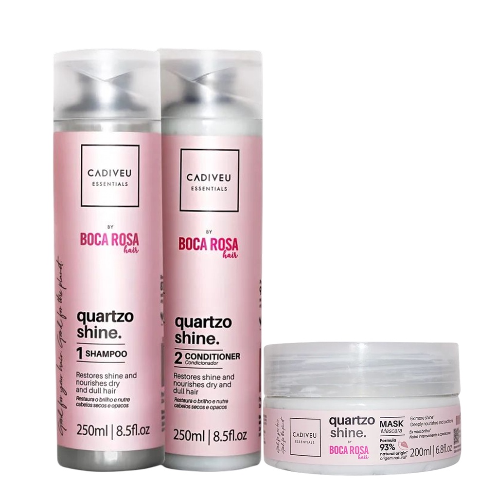 Kit Shampoo Condicionador e Máscara Boca Rosa 250ml- Cadiveu - Beauty