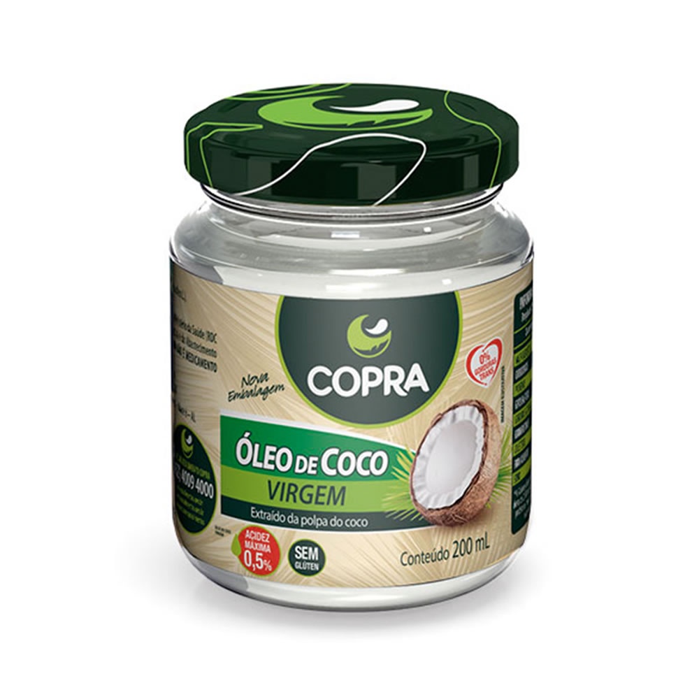 Óleo de Coco Virgem  200ml - Copra em Oferta na Shopee