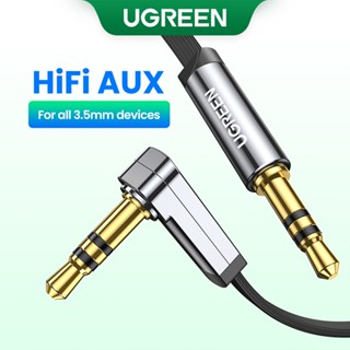 Ugreen 90 Graus De Ângulo Direito Jack De Áudio Cabo Para Carro Falante (3.5Mm)