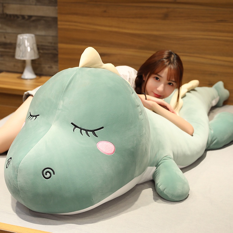 Dinossauro Pelúcia Brinquedo Boneca Fofa Almofada Longa Cama Grande Travesseiro