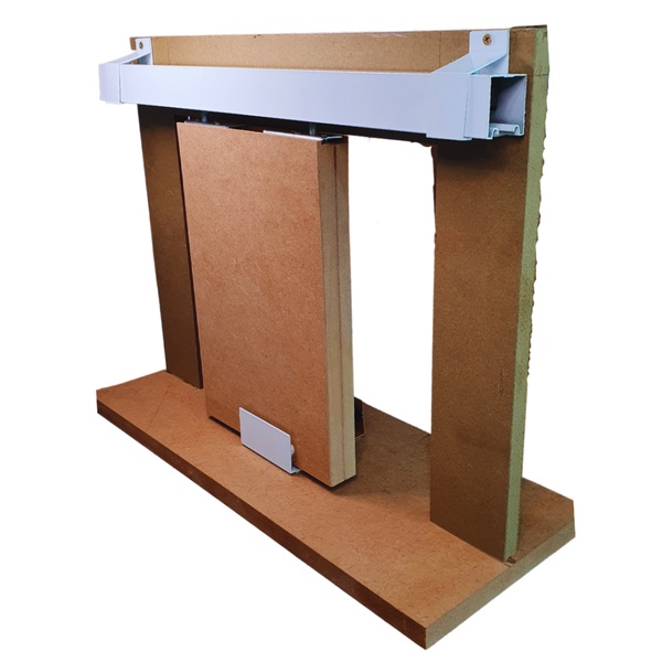 Kit p/ Porta Correr Trilho Alumínio 35x35 2,00m Branco