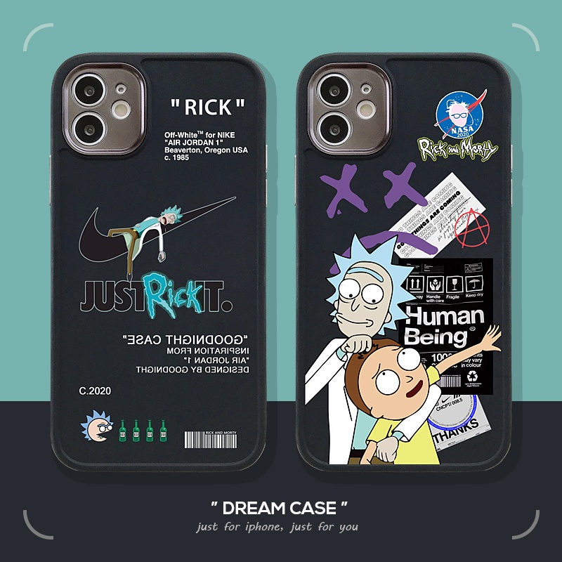iPhone 14/13/12/11 Pro Max/XS/XR/7/8/Se2020 Rick E Morty Estojo De Celular Pintado À Prova De Choque