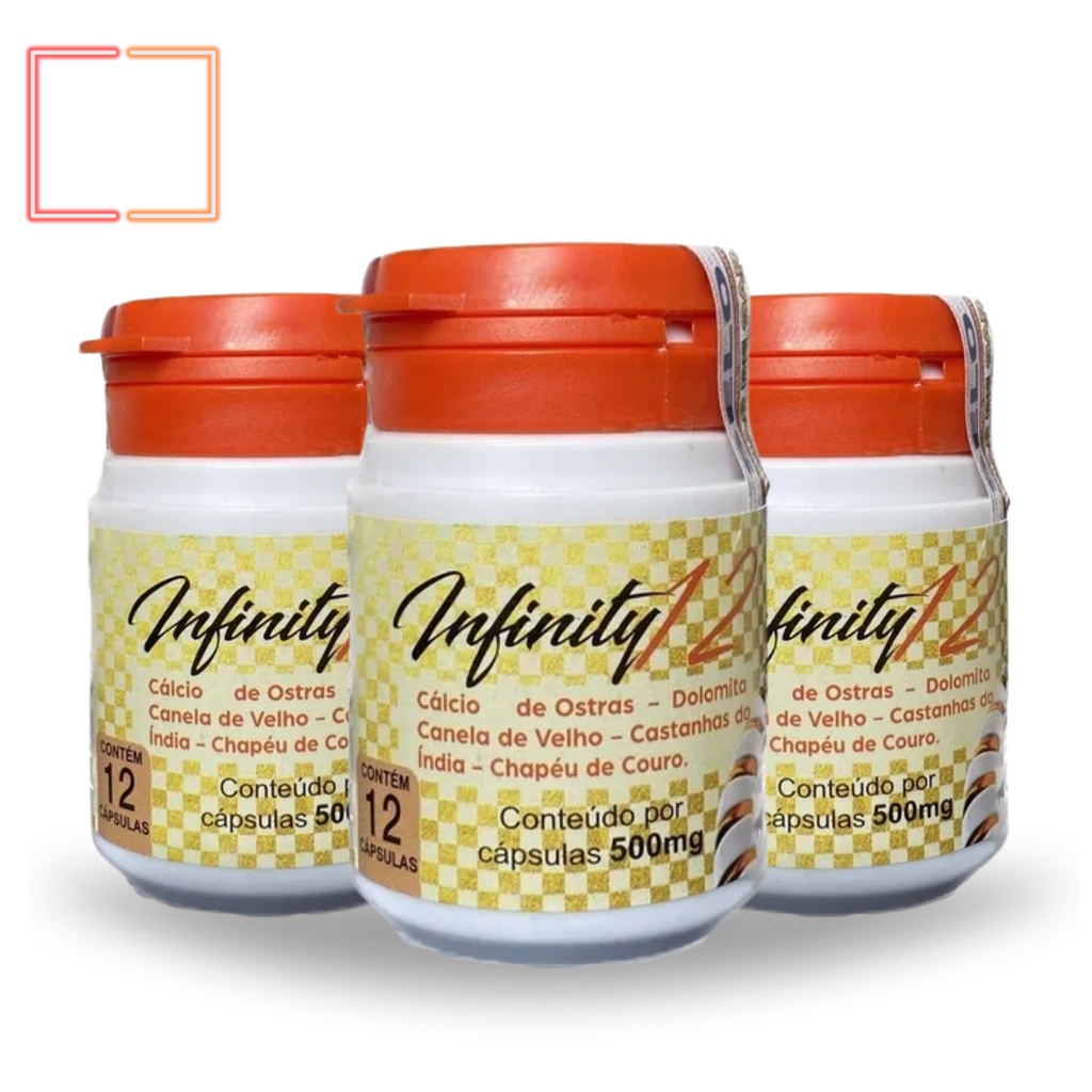 6 Frascos Infinity 12 Em Cápsulas 500mg Original Suplemento Alimentar - 100% Natural