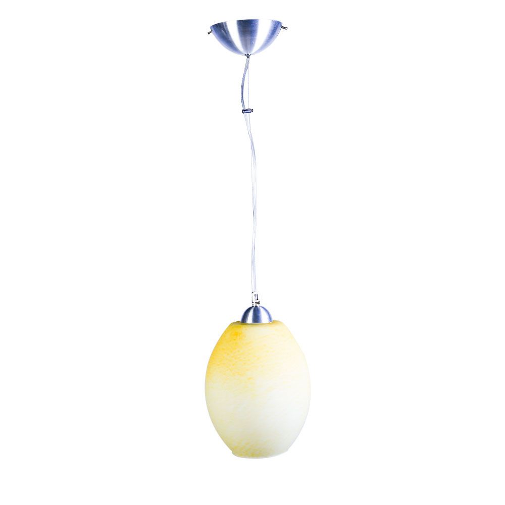 Pendente Dalila Alumínio Vidro Amarelo Barrica Fosco E-27 1 Lampada Max 60w