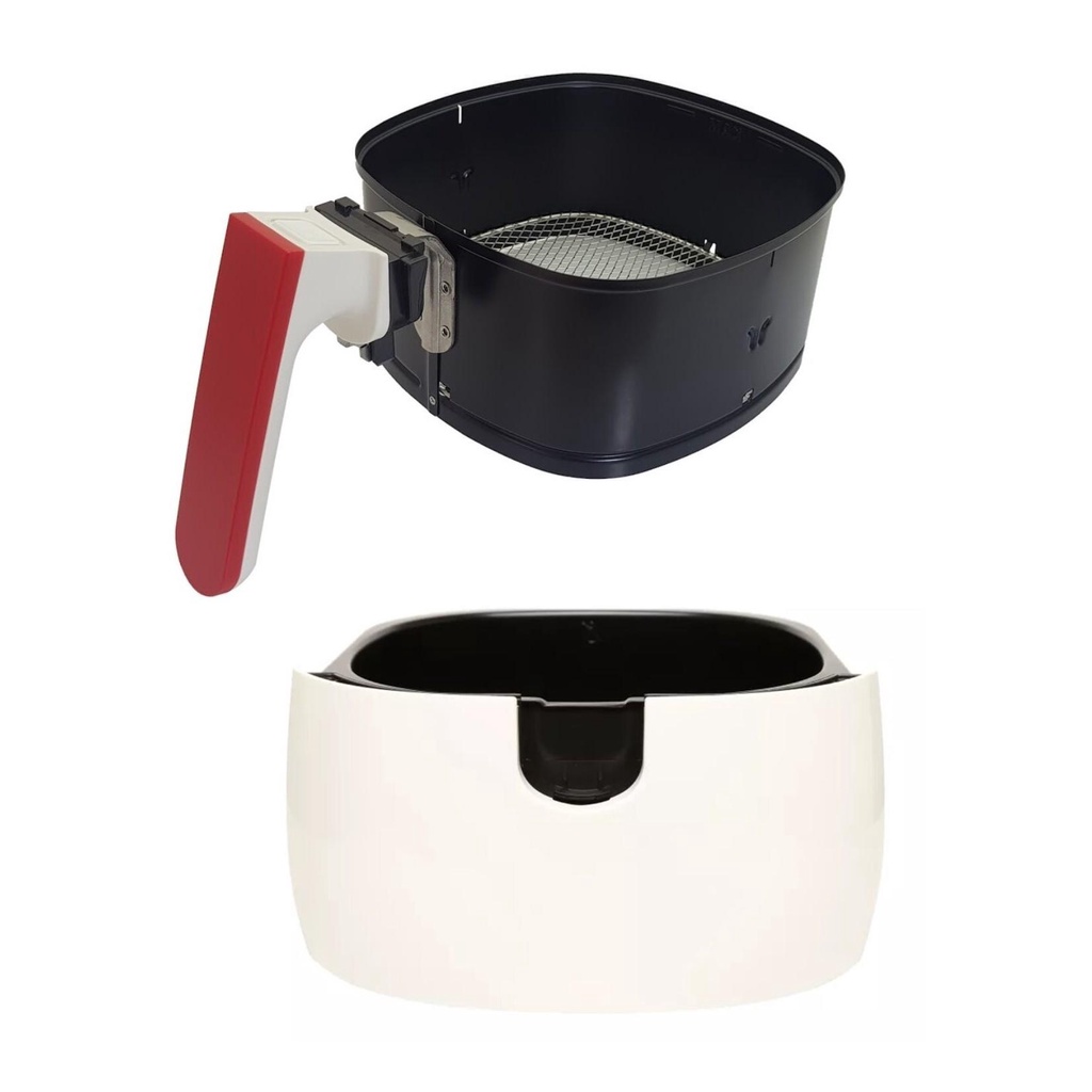 Kit Panela e Cesta Vermelha P/ Airfryer Philips Walita Ri9225 Original