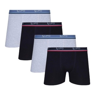 Kit 4 Cuecas Box Lupo Algodão Preto e Cinza - 523 em Oferta na Shopee