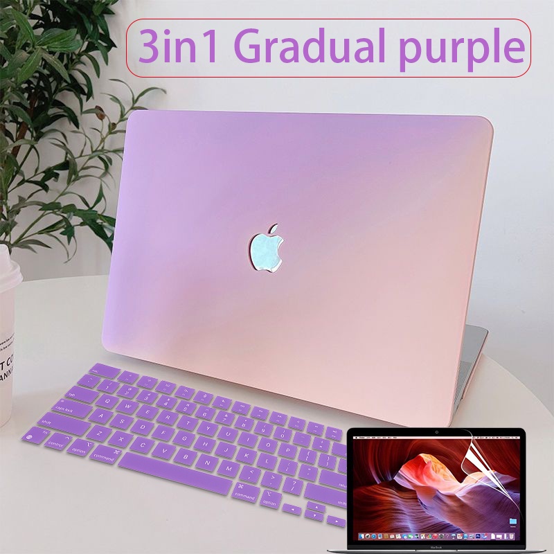 Série Lilás Capa De Proteção Dura Para Macbook Air 2022 2020 M1 M2 A2337 A2179 A2681 Pro 13 14 A2338 A2251 A242 A1706 Com Teclado De Tela