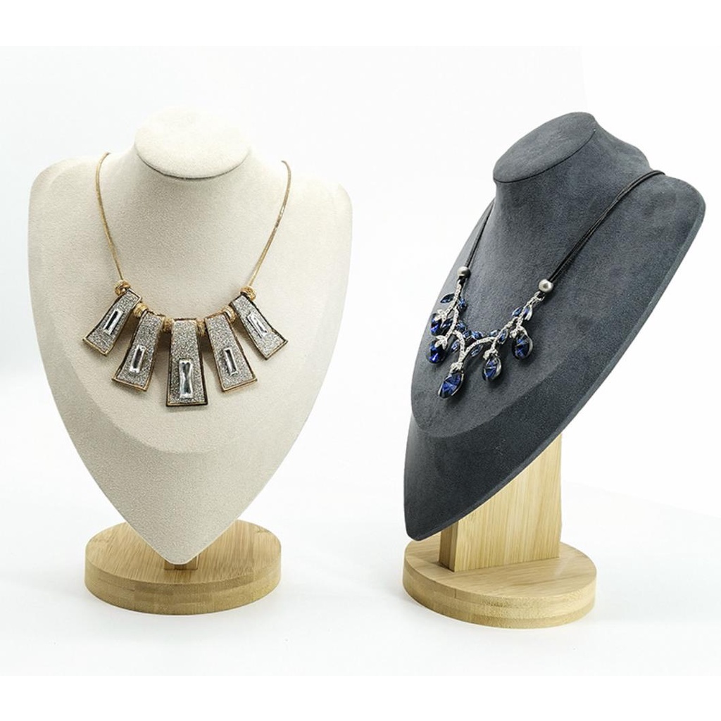 Colar De Exibição Para Ônibus De Veludo Show De Jóias De Corrente De Bambu Modelo Organizador em Oferta na Shopee