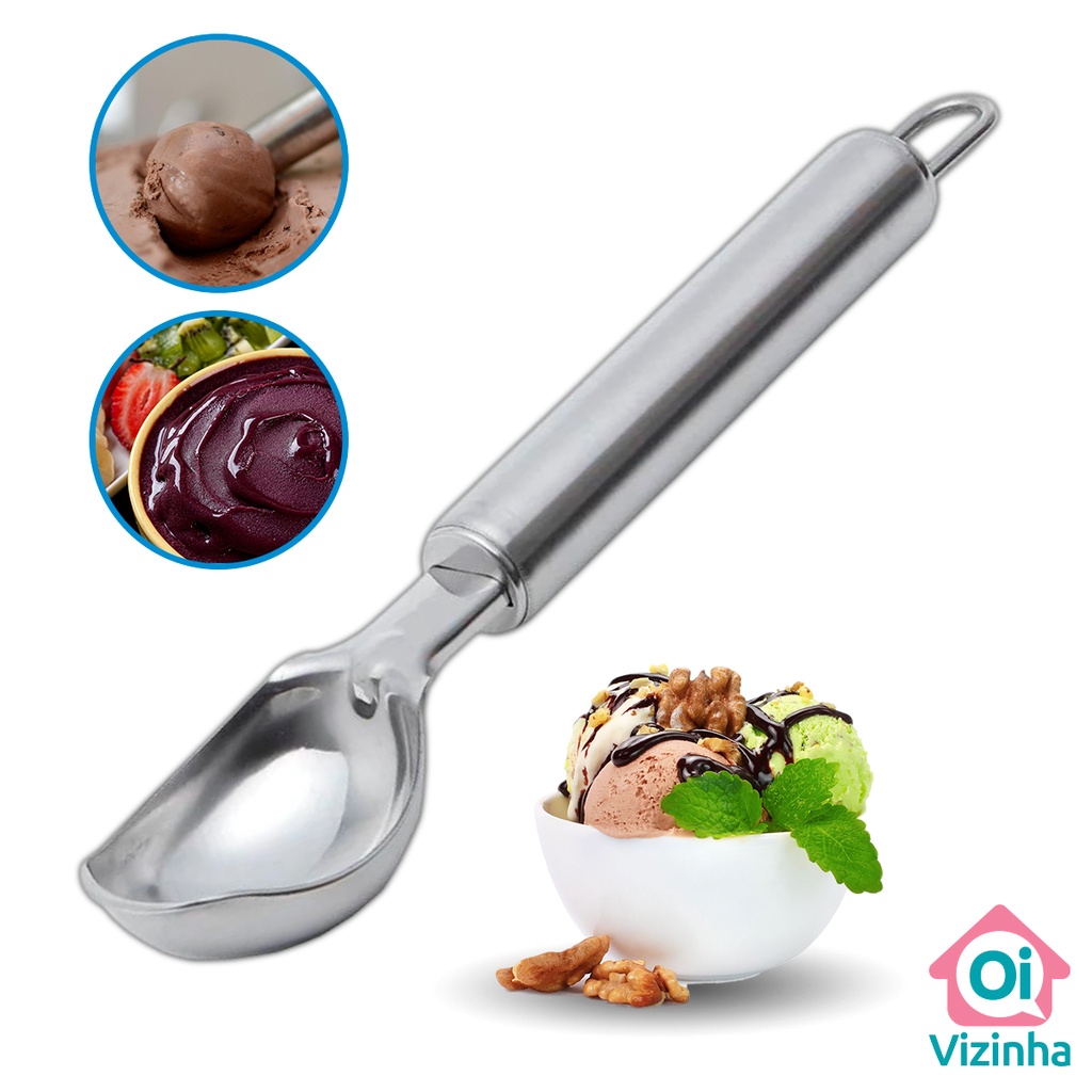 Jogo 2 Conchas Colher Térmica Para Sorvete Açaí Profissional