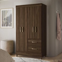 Guarda Roupa Mobi 4 Portas 2 Gavetas