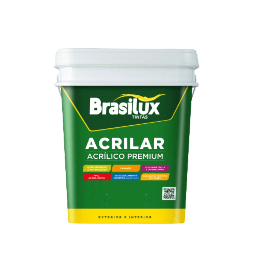 Tinta Para Parede Acrílica Fosco Premium 18L Lavável Antimofo Brasilux em Oferta na Shopee