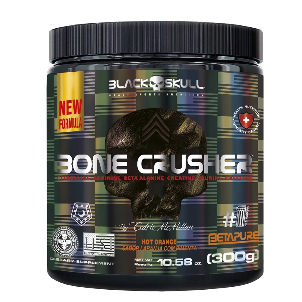 Pre-Workout Bone Crusher Pre Treino 300g / 150g - Black Skull