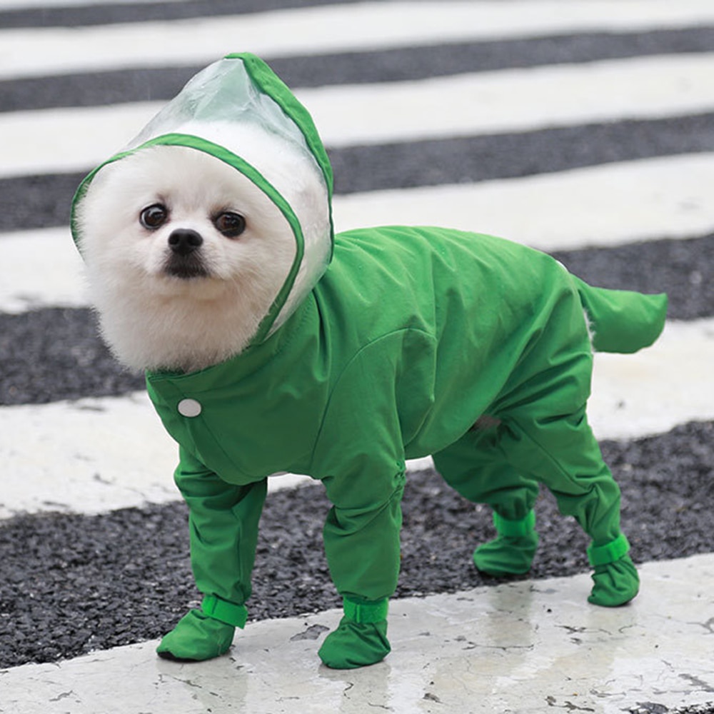 Capa De Chuva Para Cachorro De Uma Peça Impermeável Roupas Cães Pequenos Yorkie Roupa De M...